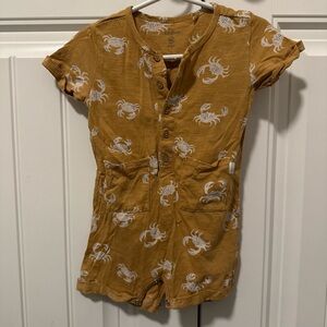 Noppies Mustard Yellow Crab Print Kids One-Piece